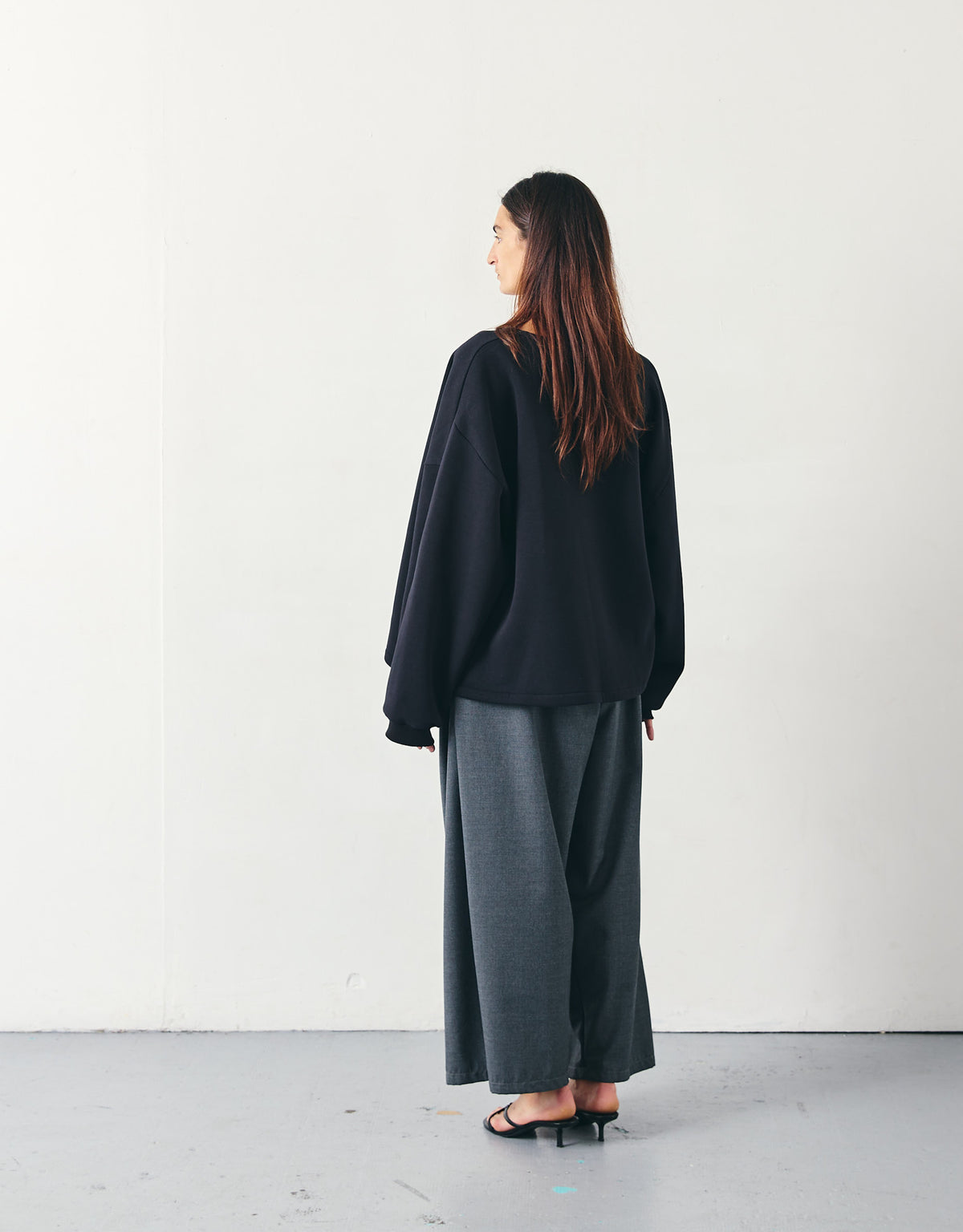 BRUSHED FLEECE KIMONO CHAPTER 1_BLACK