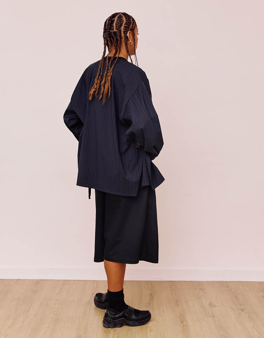 KIMONO SHIRT CHAPTER 3 _ PINSTRIPE NAVY