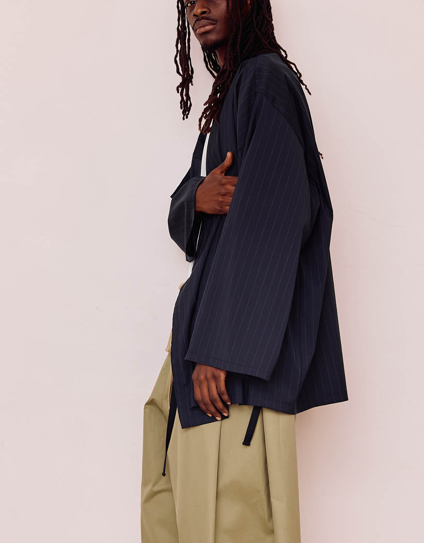 KIMONO SHIRT CHAPTER 3 _ PINSTRIPE NAVY